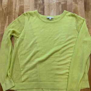 CAbi Split Back Pullover Lemon Lime Sweater